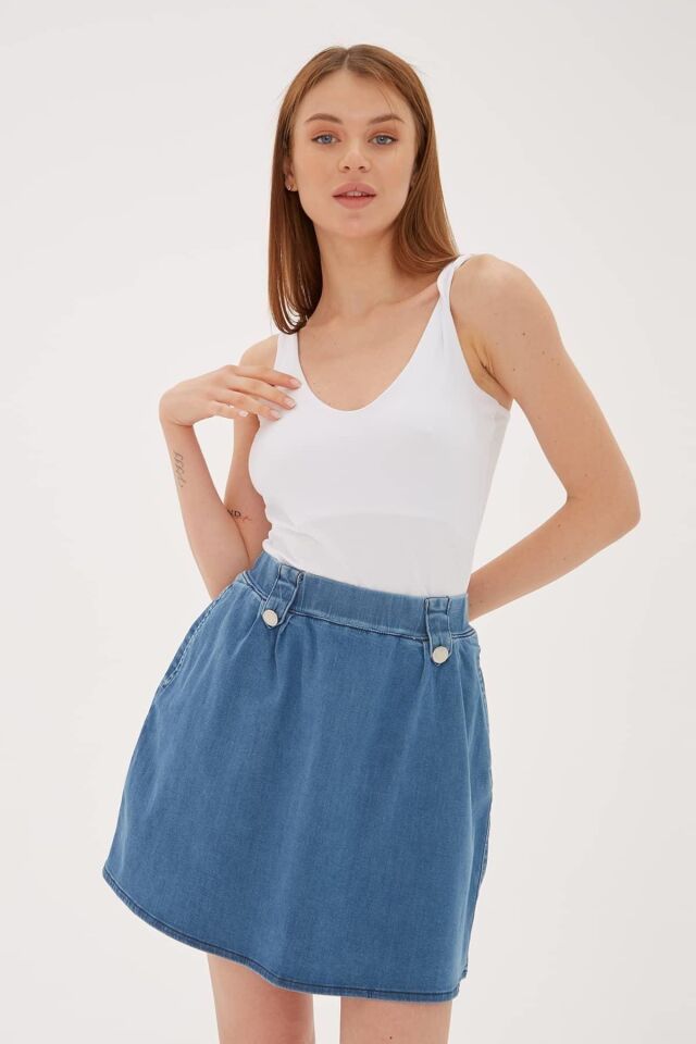 FASHION FRIENDS KADIN V YAKA SIRT ÇAPRAZ ASKILI ATLET 23Y-ATL0535K1 BEYAZ - S