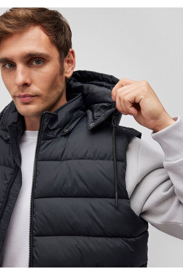 MAVİ ERKEK KAPÜŞONLU YELEK Siyah 010442-900