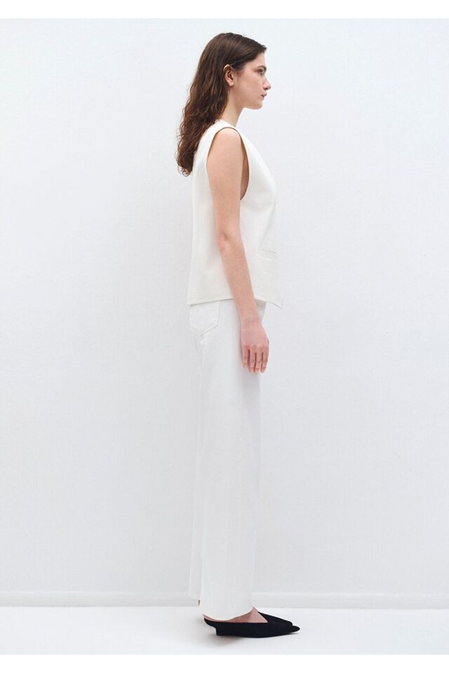 MAVİ KADIN DOKUMA YELEK Kırık Beyaz 1110683-70057