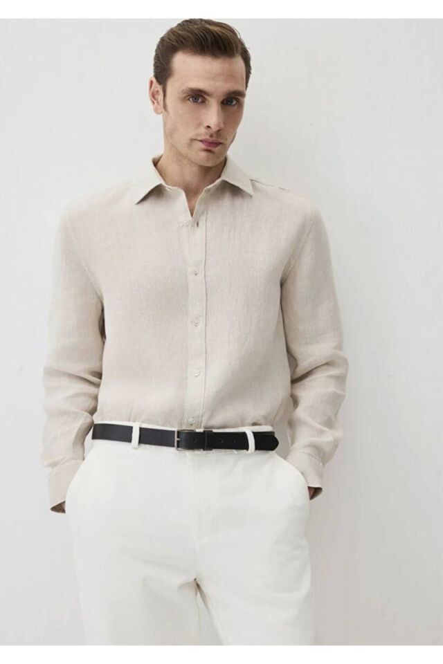 MAVİ ERKEK UZUN KOL GÖMLEK Kum Beji 0211496-70134