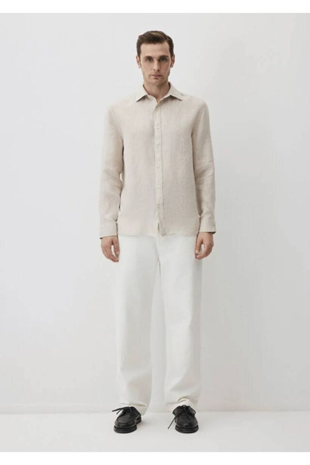 MAVİ ERKEK UZUN KOL GÖMLEK Kum Beji 0211496-70134