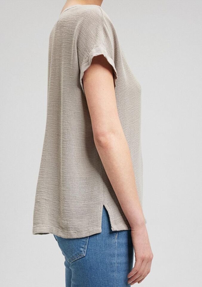 MAVİ KADIN V YAKA KISA KOLLU BLUZ Kumru 1210804-86585