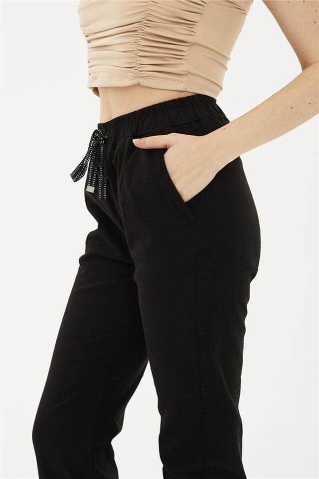FASHION FRIENDS KADIN PAÇASI VE BELİ LASTİKLİ PANTOLON 24Y0009K1