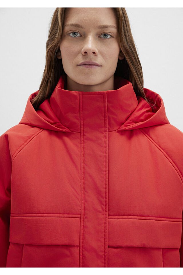 MAVİ KADIN KAPUŞONLU CEKET Yanık Kırmızı 1110348-70461