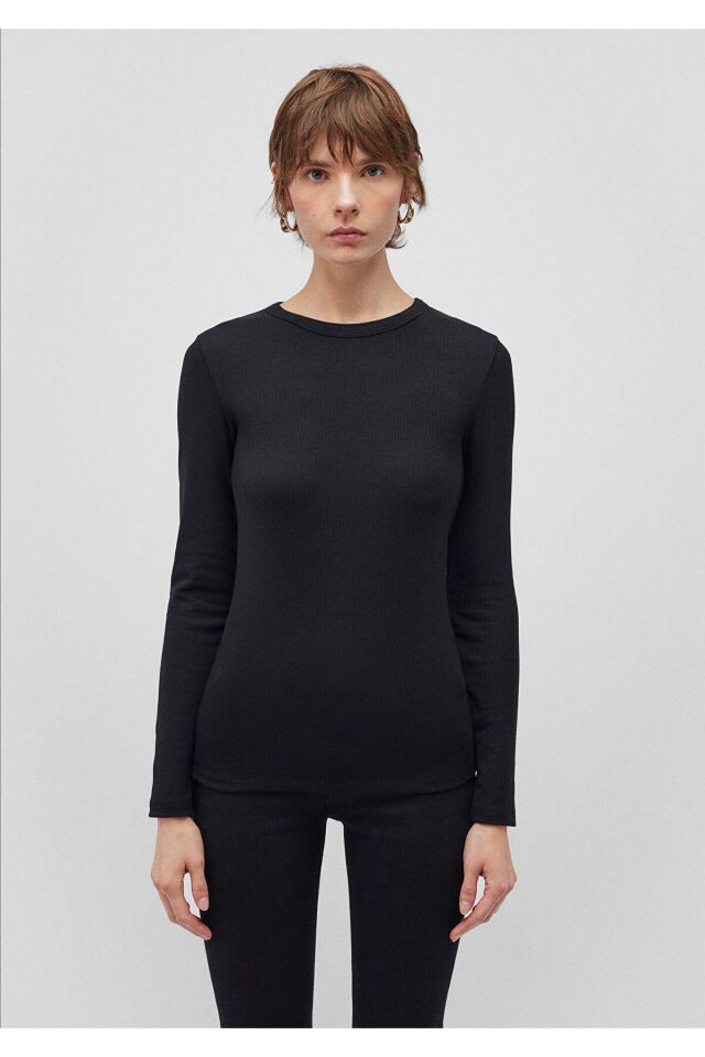 MAVİ KADIN UZUN KOLLU BASIC Siyah 1612817-900