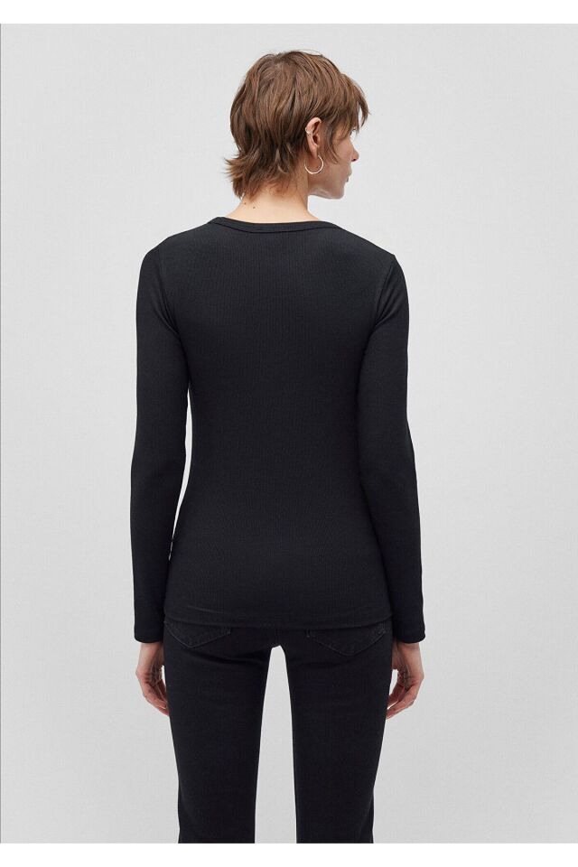 MAVİ KADIN UZUN KOLLU BASIC Siyah 1612817-900