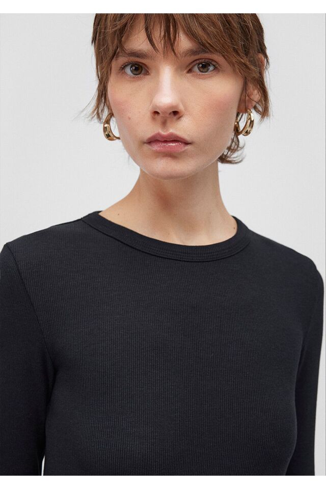 MAVİ KADIN UZUN KOLLU BASIC Siyah 1612817-900