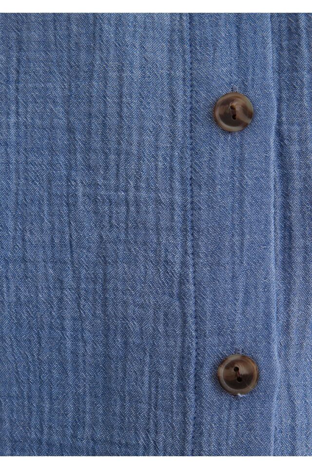 MAVİ KADIN KISA KOLLU GÖMLEK Light Chambry 1210758-89861