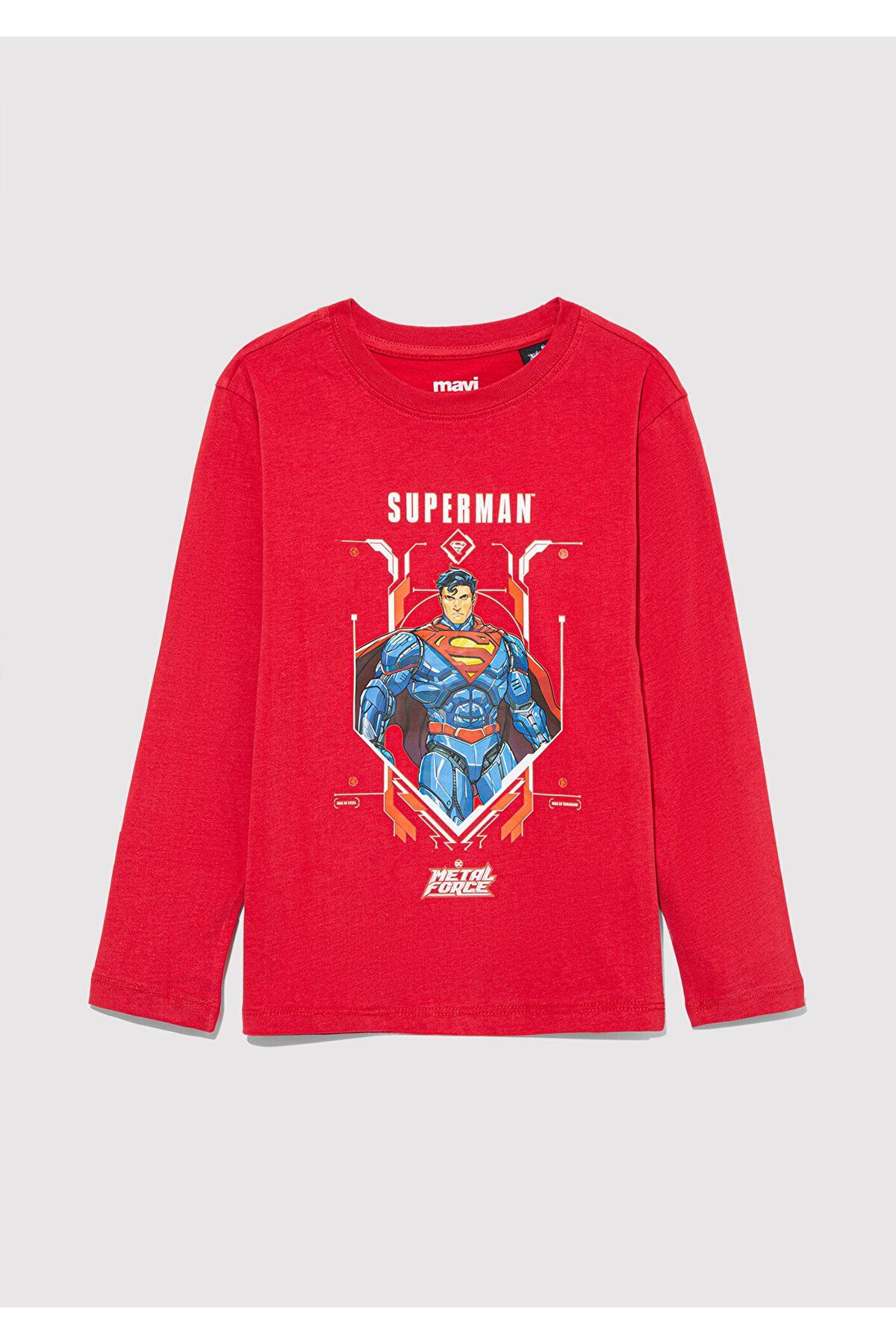 MAVİ ÇOCUK SUPERMAN BASKILI UZUN KOL TİŞÖRT  Derin 6610239-70477