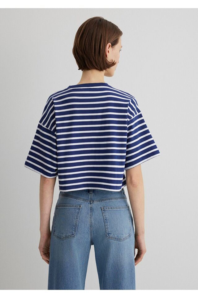 MAVİ KADIN MAVI BASKILI TİŞÖRT Patriot Blue Stripe 1612228-86681