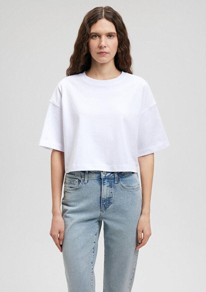MAVİ KADIN CROP BASİC Beyaz 1612377-620