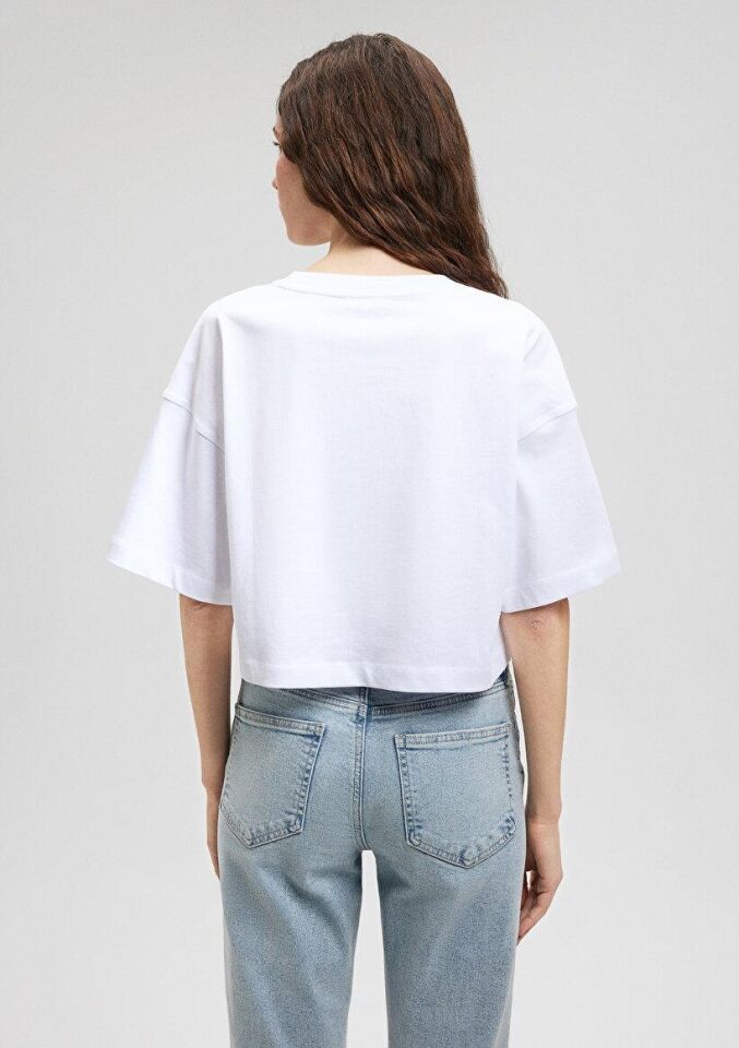 MAVİ KADIN CROP BASİC Beyaz 1612377-620