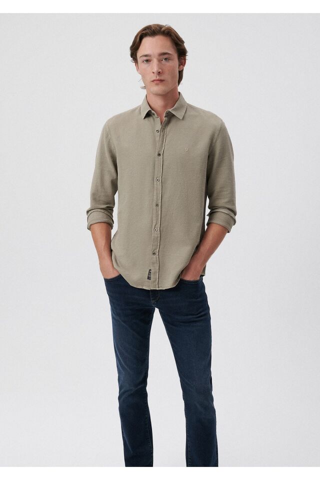 MAVİ ERKEK UZUN KOL GÖMLEK Pussywillow Gray 021123-70151