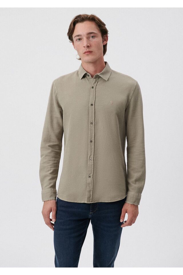 MAVİ ERKEK UZUN KOL GÖMLEK Pussywillow Gray 021123-70151