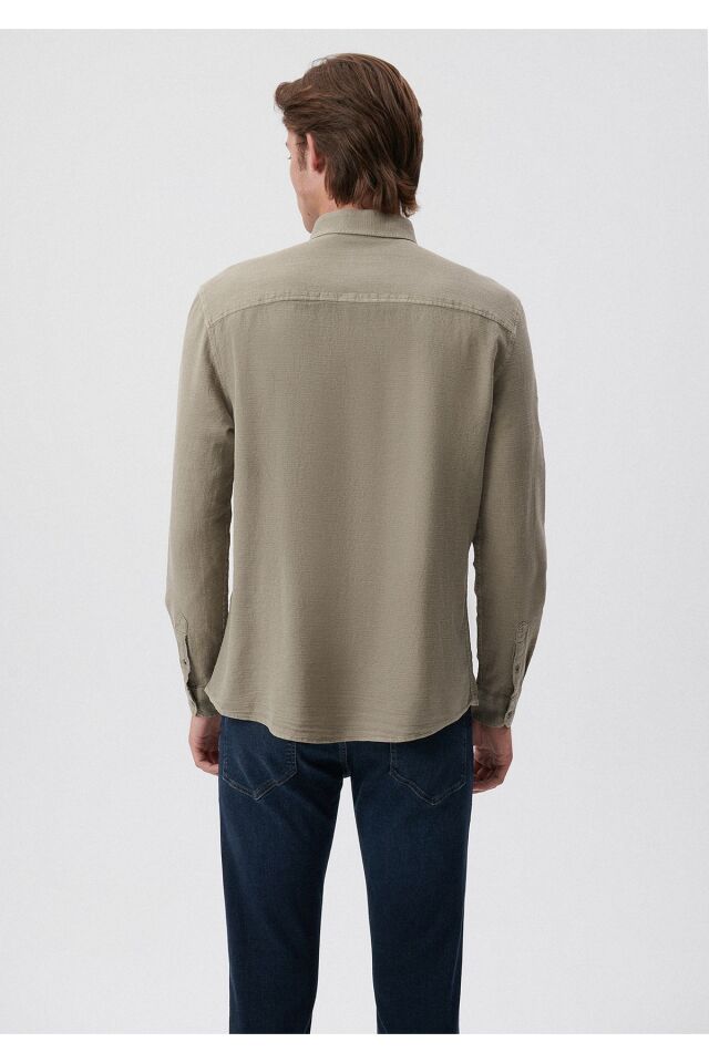 MAVİ ERKEK UZUN KOL GÖMLEK Pussywillow Gray 021123-70151