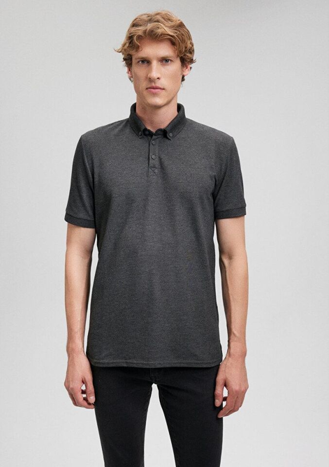 MAVİ ERKEK POLO TİŞÖRT Koyu Gri Melanj 063247-28392