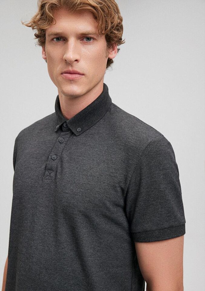 MAVİ ERKEK POLO TİŞÖRT Koyu Gri Melanj 063247-28392