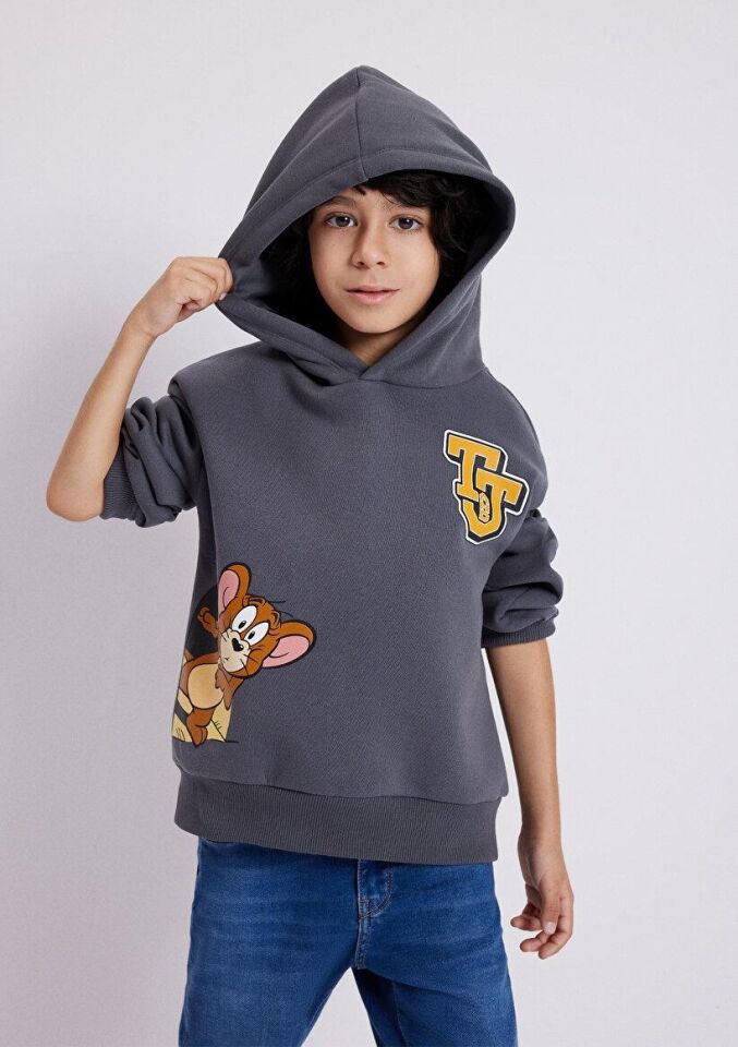 MAVİ ÇOCUK TOM & JERRY BASKILI KAPÜŞONLU SWEATSHIRT 6S10029-85309