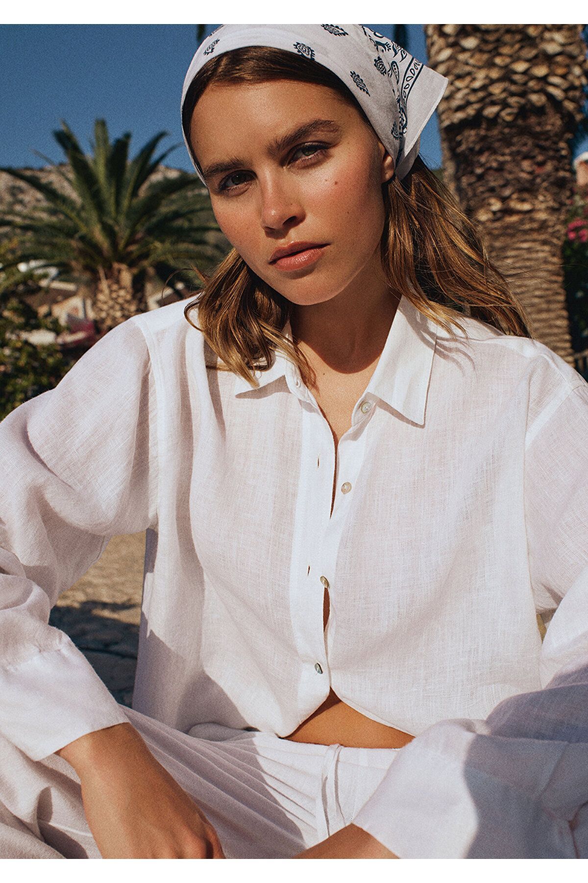 MAVİ KADIN UZUN KOLLU GÖMLEK Beyaz 1210747-620