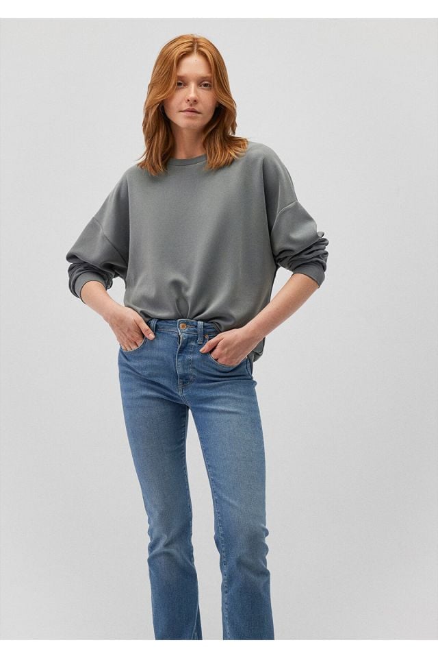 MAVİ KADIN OVERSİZE SWEATSHIRT Yosun Yeşili 168837-71598
