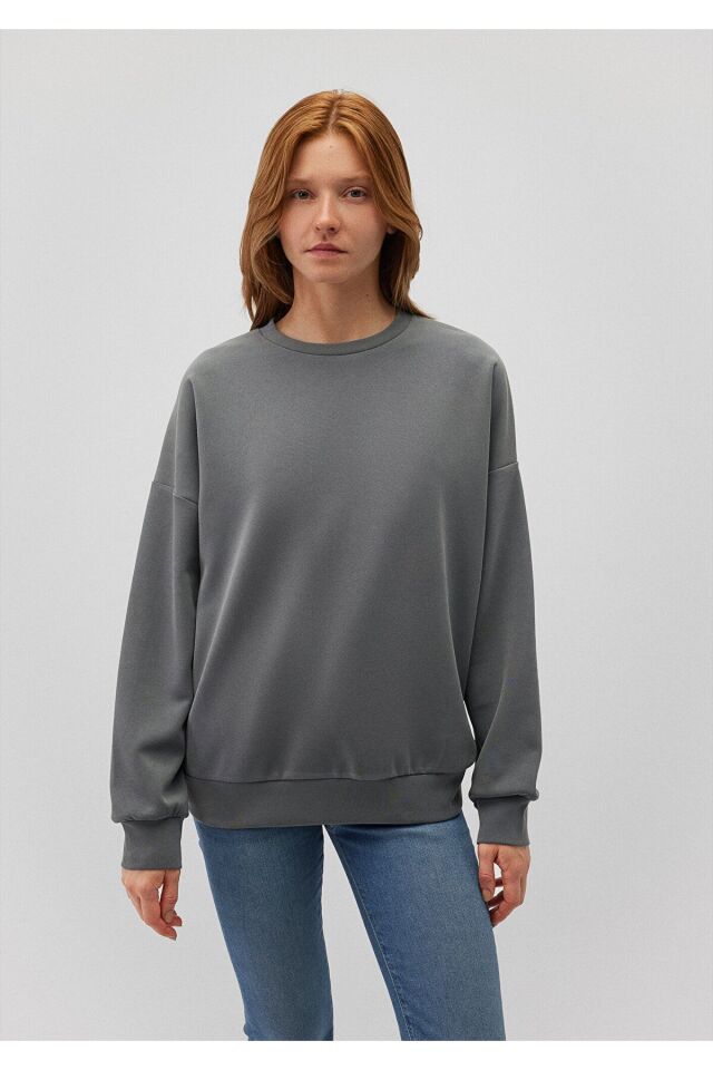 MAVİ KADIN OVERSİZE SWEATSHIRT Yosun Yeşili 168837-71598