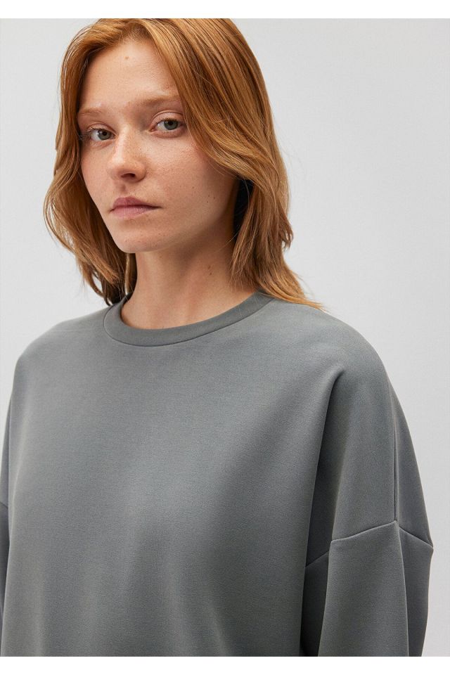 MAVİ KADIN OVERSİZE SWEATSHIRT Yosun Yeşili 168837-71598