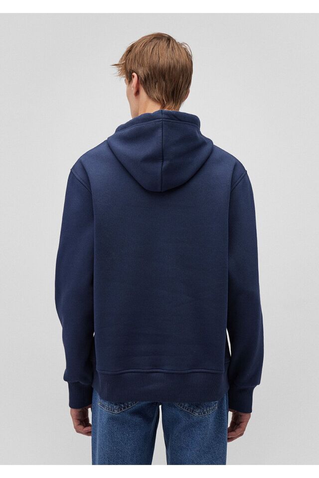 MAVİ ERKEK KAPÜŞONLU SWEATSHIRT Derin Lacivert 065809-70497