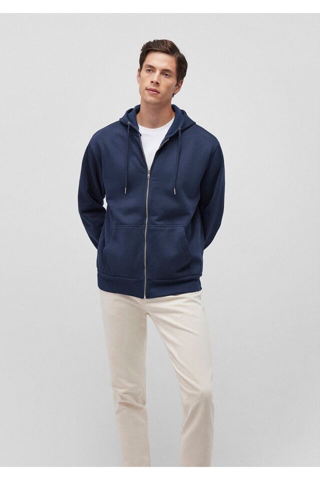 MAVİ ERKEK KAPÜŞONLU SWEATSHIRT  Gece Lacivert 0S10277-70490