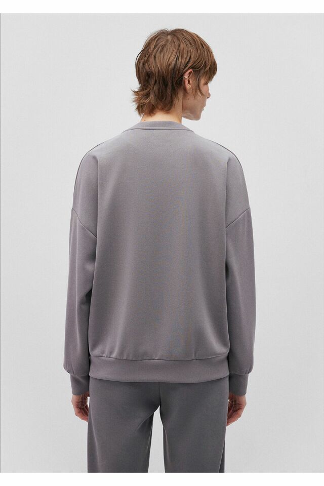 MAVİ KADIN OVERSİZE SWEATSHIRT Koyu Gri 168837-70122