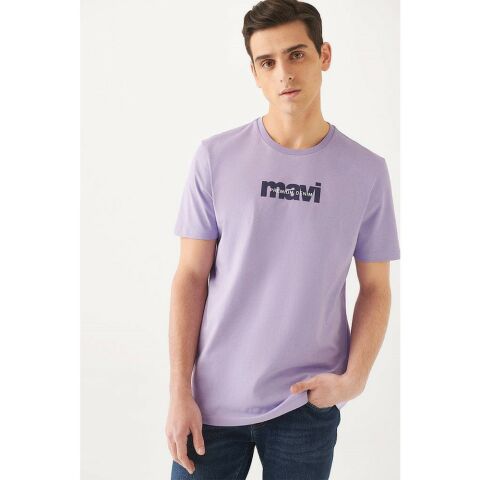 MAVİ ERKEK MAVİ LOGO BASKILI TİŞÖRT Lila 066848-70542