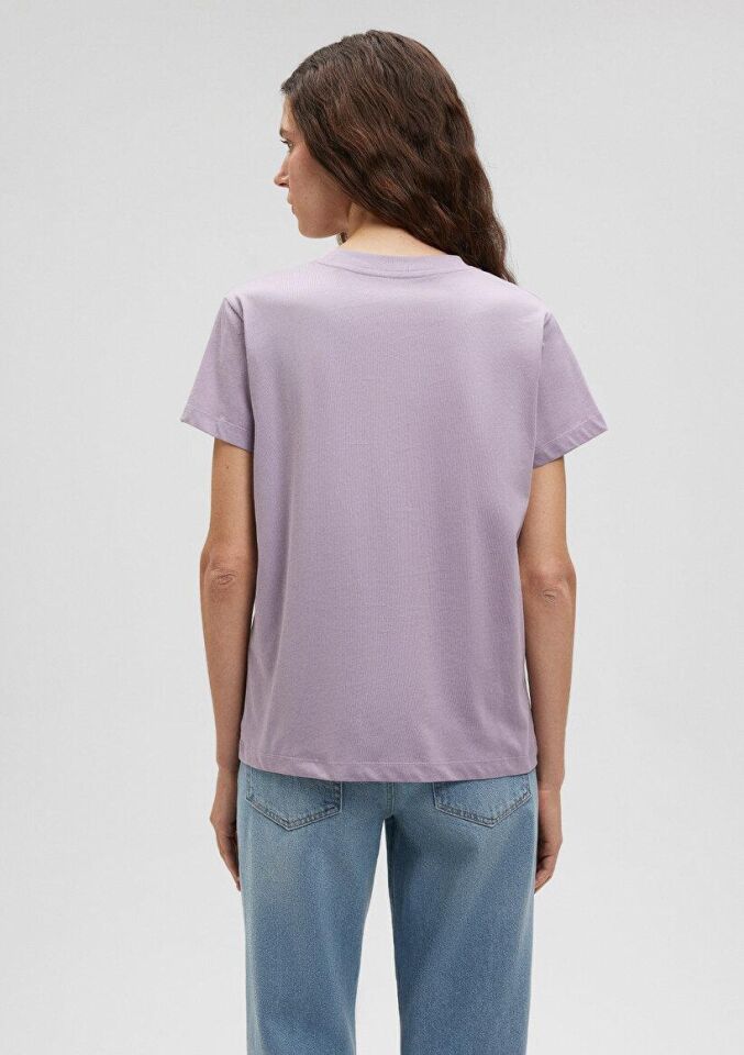 MAVİ KADIN BİSİKLET BASKILI TİŞÖRT Kirli Lavanta 1612399-70556