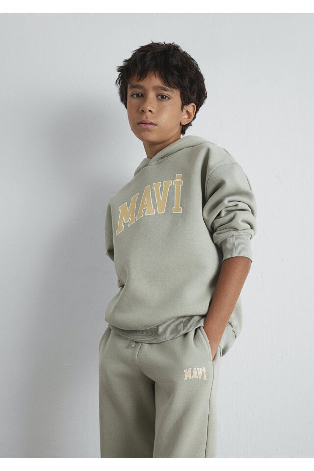 MAVİ ÇOCUK MAVİ BASKILI KAPÜŞONLU SWEATSHIRT Gümüş 6610110-70155