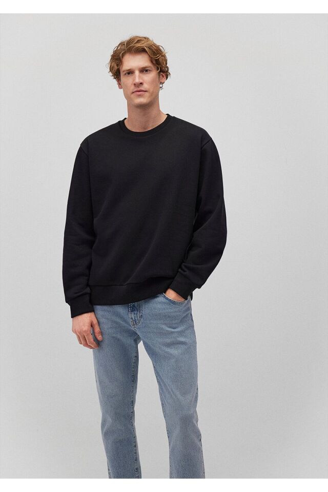 MAVİ ERKEK BİSİKLET YAKA SWEATSHIRT  Siyah 0S10276-900