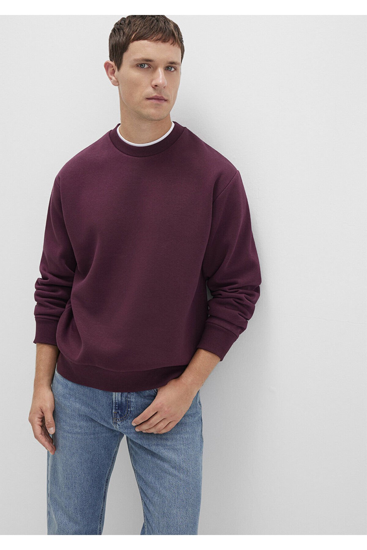 MAVİ ERKEK BİSİKLET YAKA SWEATSHIRT  Şarap Bordo 0S10276-70434