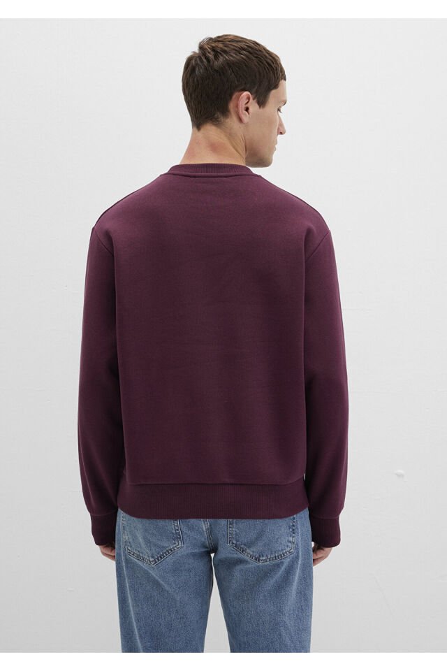 MAVİ ERKEK BİSİKLET YAKA SWEATSHIRT  Şarap Bordo 0S10276-70434