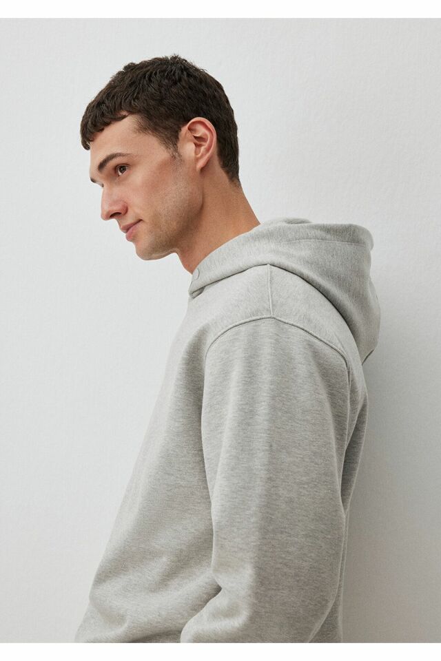 MAVİ ERKEK KAPÜŞONLU SWEATSHIRT Açık Gri Melanj 0S10190-80196