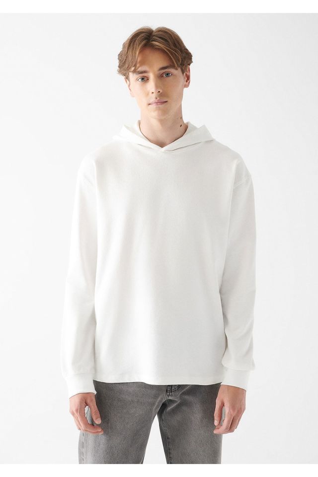 MAVİ ERKEK KAPÜŞONLU SWEATSHIRT Toz Beyaz 0610962-83043