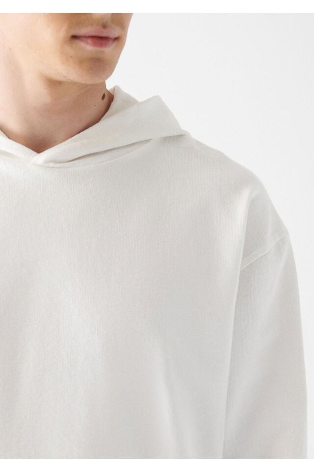 MAVİ ERKEK KAPÜŞONLU SWEATSHIRT Toz Beyaz 0610962-83043