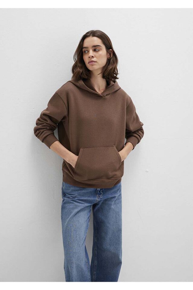 MAVİ KADIN KAPİŞONLU SWEATSHIRT Toprak Kahve 167299-81959