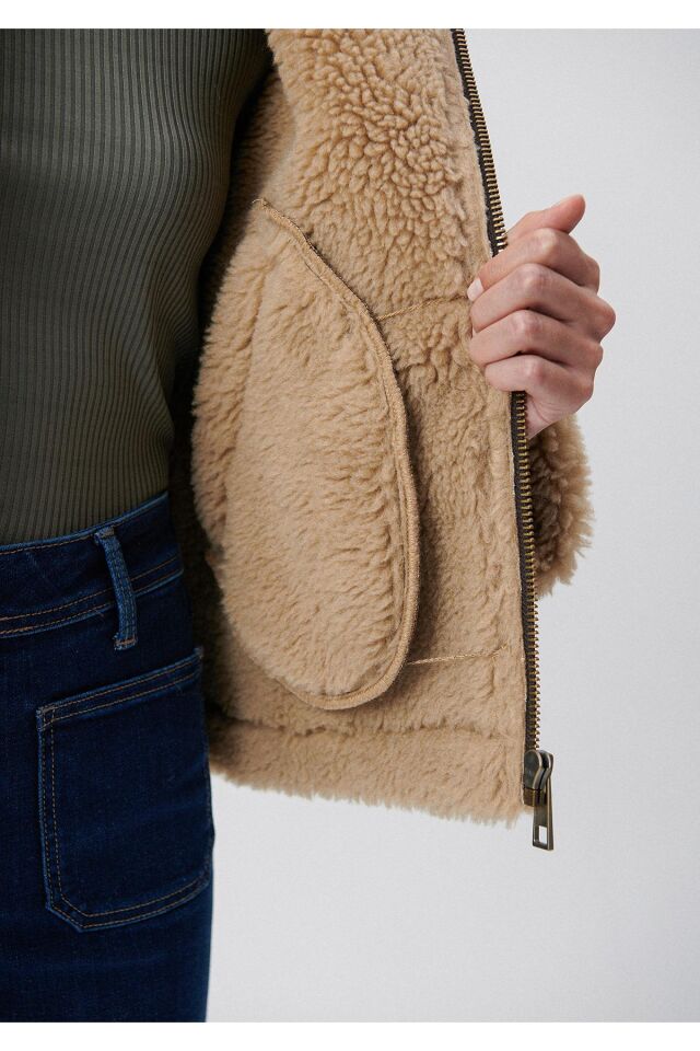 MAVİ KADIN KÜRKLÜ CEKET Kahverengi 1110263-85397