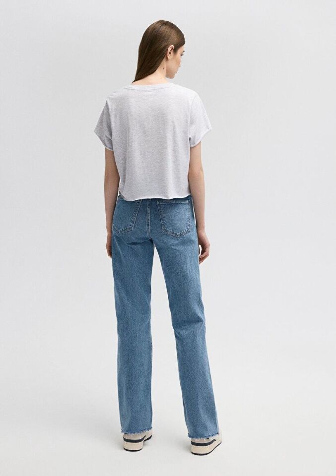 MAVİ KADIN YUVARLAK YAKA KISA KOL PENYE Light Grey 168220-86685