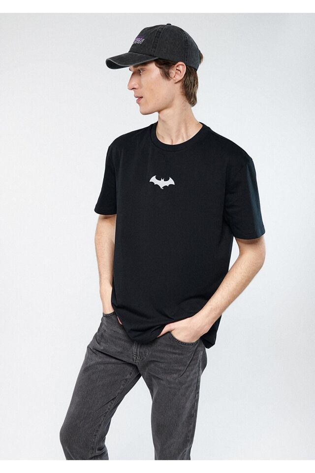 MAVİ ERKEK BATMAN REFLEKTÖR BASKILI TİŞÖRT Siyah 066878-900