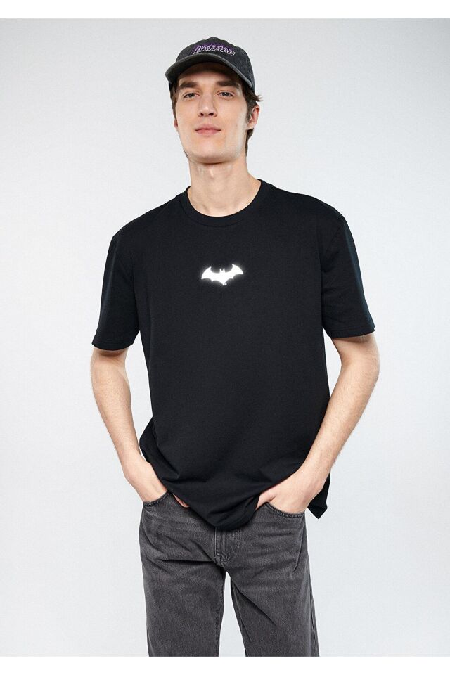 MAVİ ERKEK BATMAN REFLEKTÖR BASKILI TİŞÖRT Siyah 066878-900