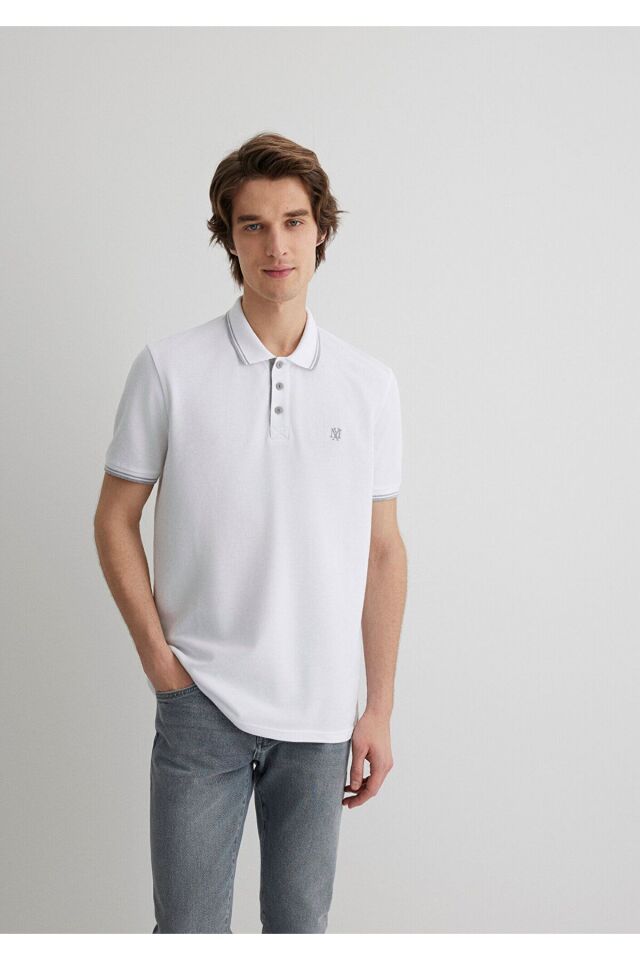 MAVİ ERKEK POLO TİŞÖRT Beyaz 064164-27879