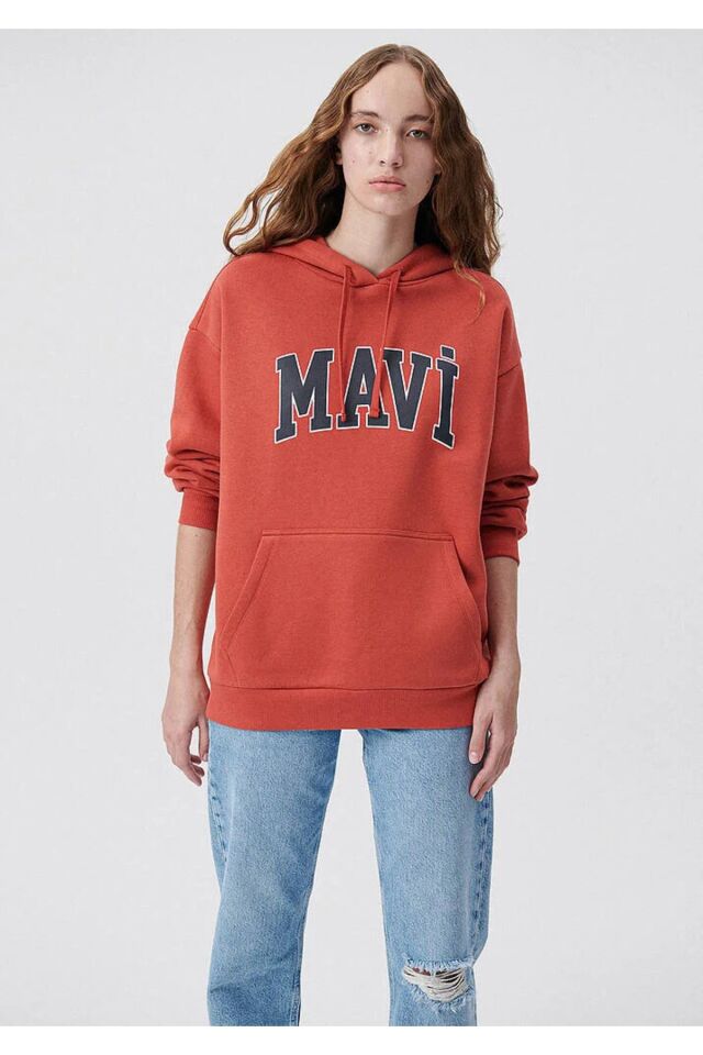 MAVİ KADIN MAVİ LOGO KAPÜŞONLU SWEATSHIRT Hot Sauce 1600361-70459