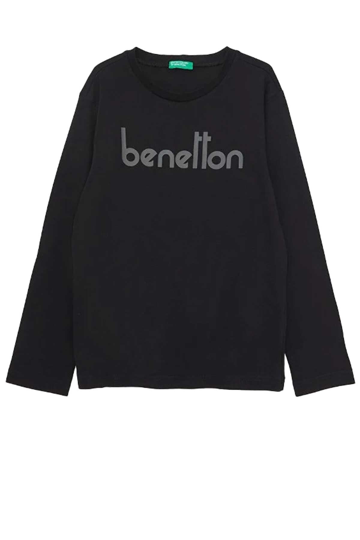 BENETTON ERKEK ÇOCUK E SMU UK_BENETTON YAZILI T-SHİRT 222A3096C10CJ SİYAH - 7-8
