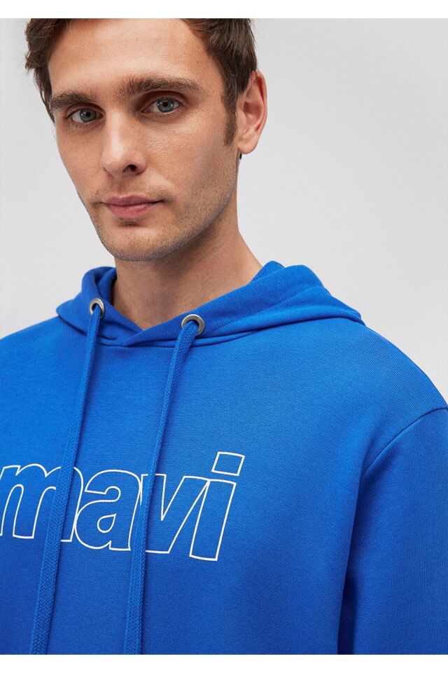MAVİ ERKEK LOGO KAPÜŞONLU SWEATSHIRT  Saks 065606-70913