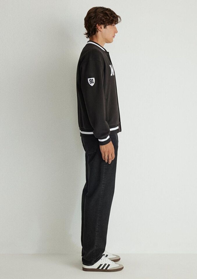 MAVİ ERKEK M BASKILI SWEATSHIRT Siyah 0S10167-900 SİYAH - L