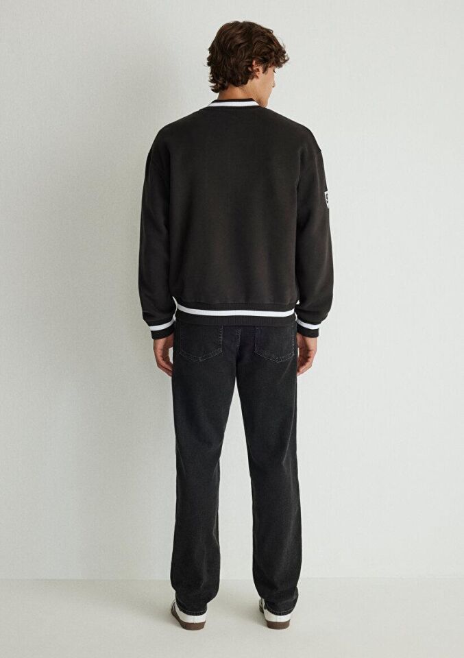 MAVİ ERKEK M BASKILI SWEATSHIRT Siyah 0S10167-900 SİYAH - L