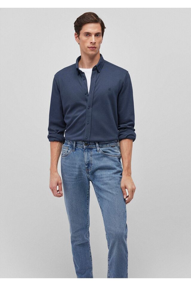 MAVİ ERKEK UZUN KOL GÖMLEK Koyu Lacivert 0211110-81583